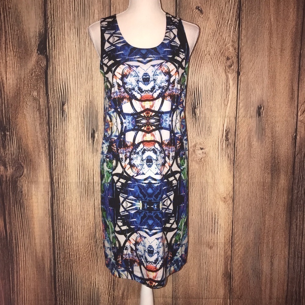 CARMEN MARC VALVO SMALL BLUE DESIGN DRESS